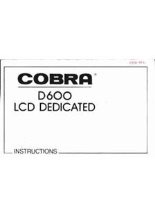 Cobra 600 D LCD manual. Camera Instructions.